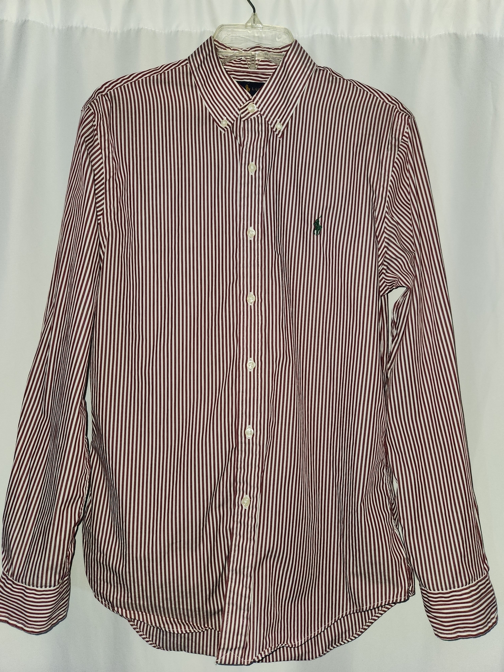 Ralph Lauren Men’s Burgandy & White Stripe  Shirt #collegiate #relaxed #office